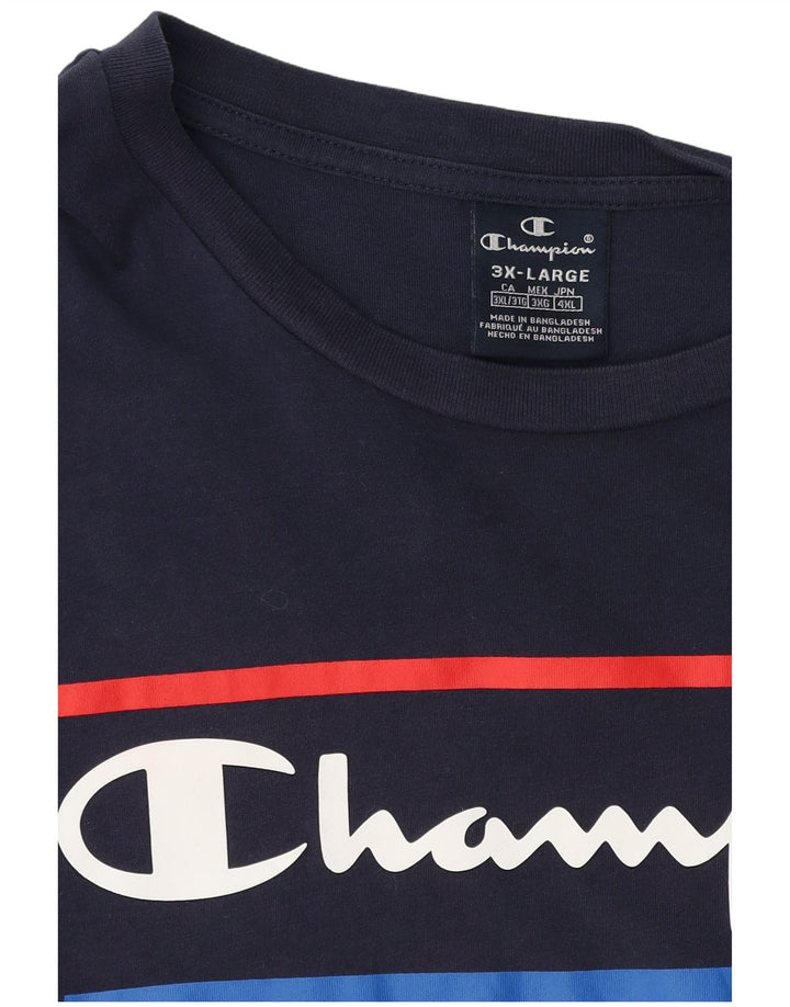 Camiseta gráfica masculina Champion Top 3XL Azul marinho