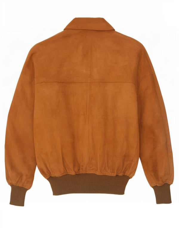 Jaqueta bomber masculina Maren em camurça IT 50 grande couro bege