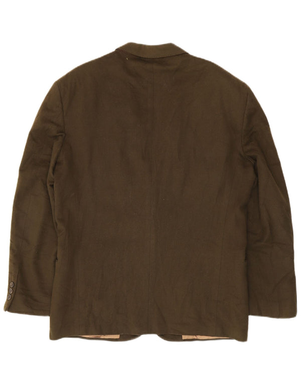 Jaqueta Blazer Masculina Valentino com 2 Botões Reino Unido 38 Lã Virgem Cáqui Média