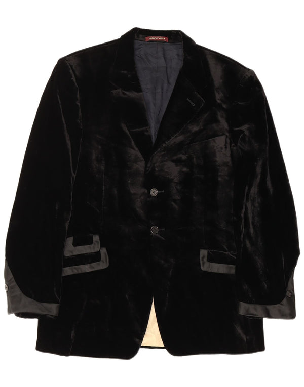 Jaqueta blazer masculina de veludo com 2 botões Paul Smith Reino Unido 44 2XL Viscose preta