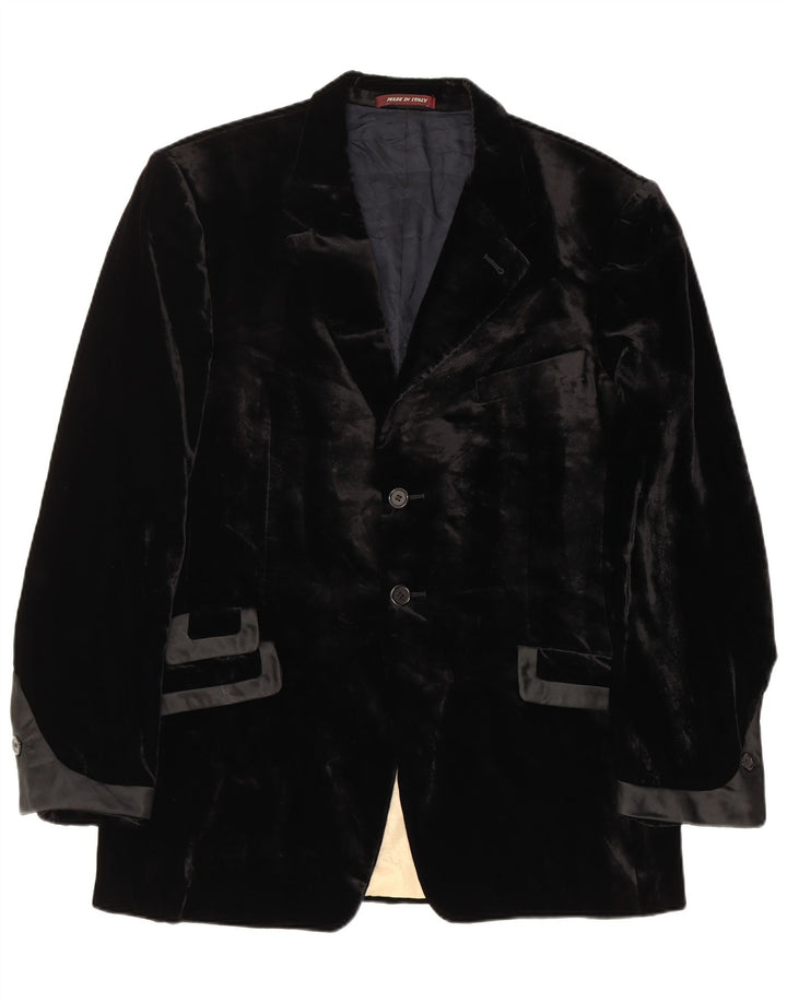 Jaqueta blazer masculina de veludo com 2 botões Paul Smith Reino Unido 44 2XL Viscose preta