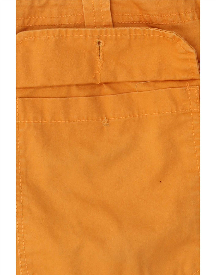 Shorts cargo masculino vintage IT 46 pequeno W32 algodão laranja