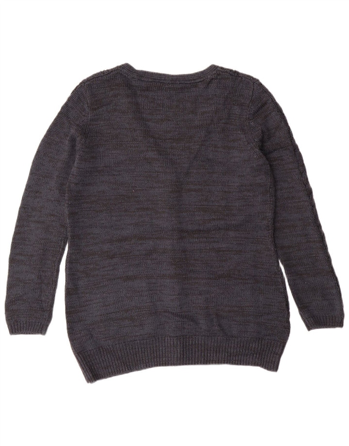 Suéter cardigã feminino Fat Face Reino Unido 14 grande caxemira azul marinho clássico