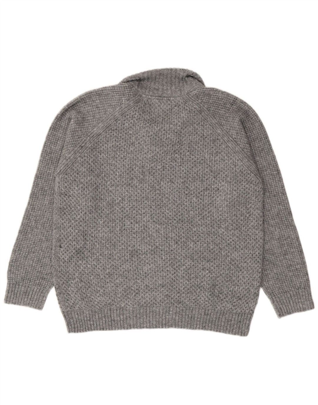Suéter masculino Marks & Spencer de ajuste regular com zíper e gola XL cinza acrílico