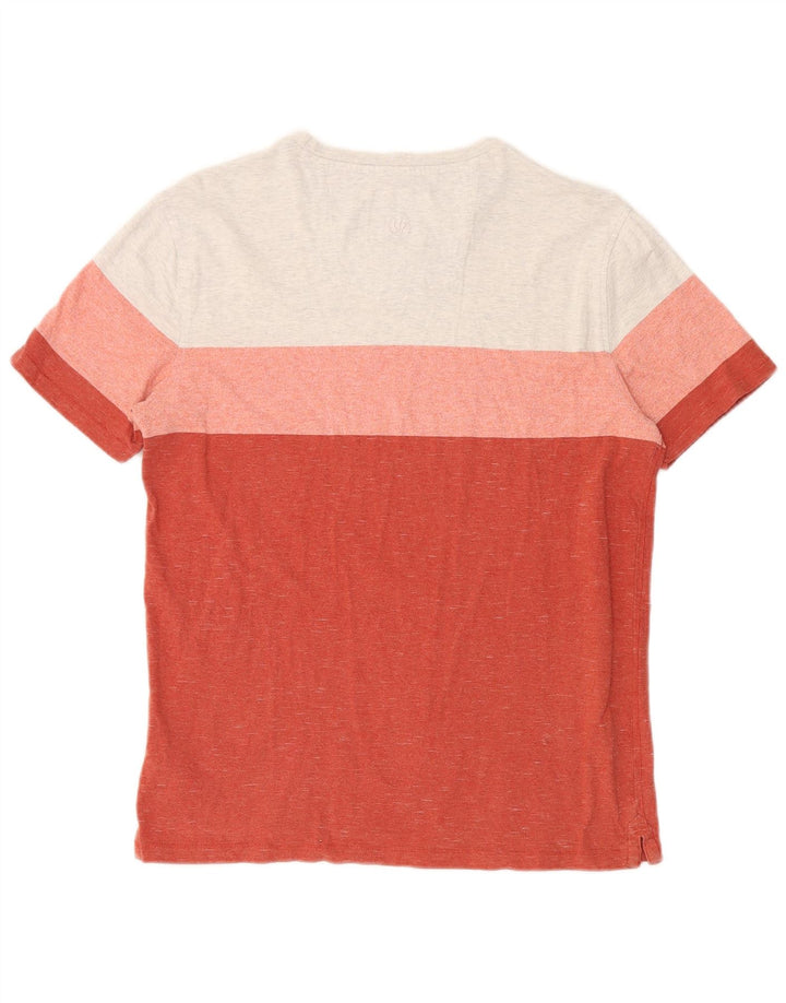 Camiseta masculina FAT FACE Top médio vermelho algodão colorblock