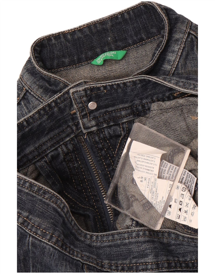 Jaqueta jeans feminina Benetton 8-9 anos grande algodão azul marinho