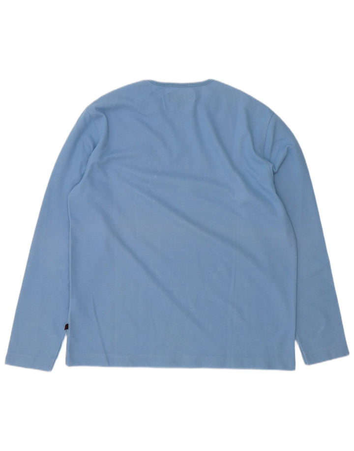 Marlboro Classics Mens Top Manga Longa XL Azul Algodão