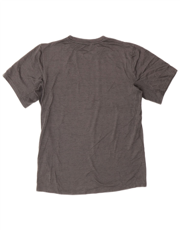 Camiseta masculina Nike Dri Fit Top pequena cinza manchada de poliéster
