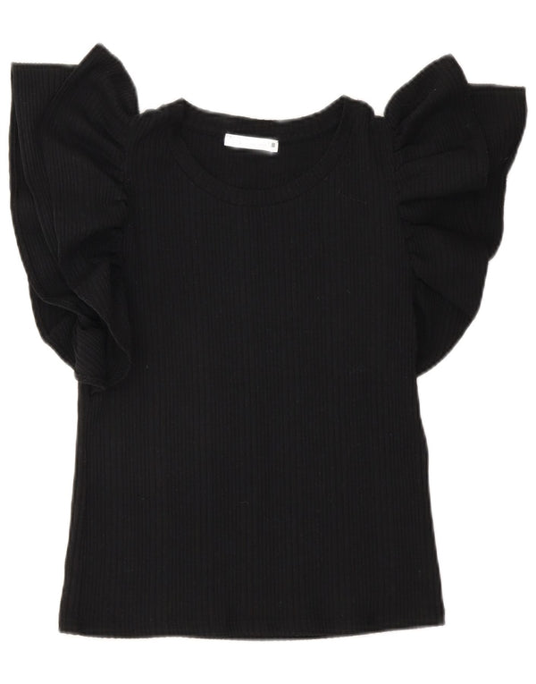 Blusa cropped feminina Zara UK 10 pequena preta