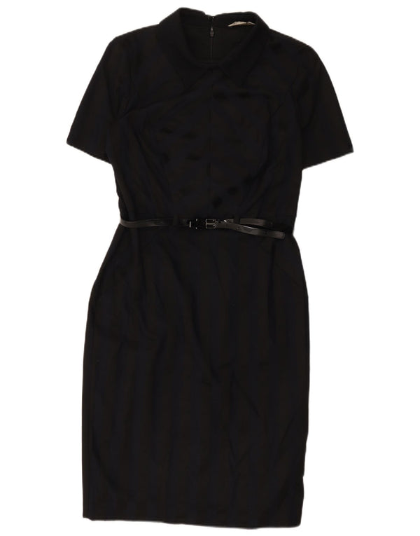 Marks & Spencer Womens Sheath Dress UK 12 Medium Navy Blue Colourblock