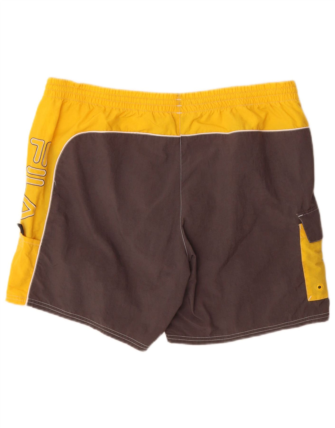 Shorts de natação masculino Fila XL amarelo Colourblock poliamida
