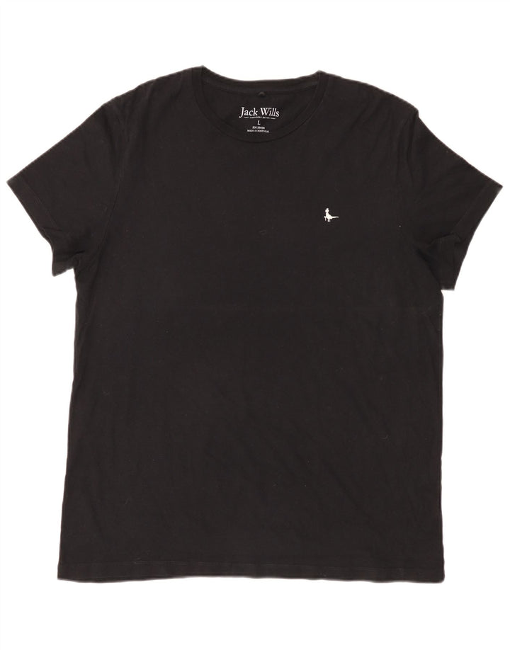 Camiseta masculina Jack Wills grande algodão preto