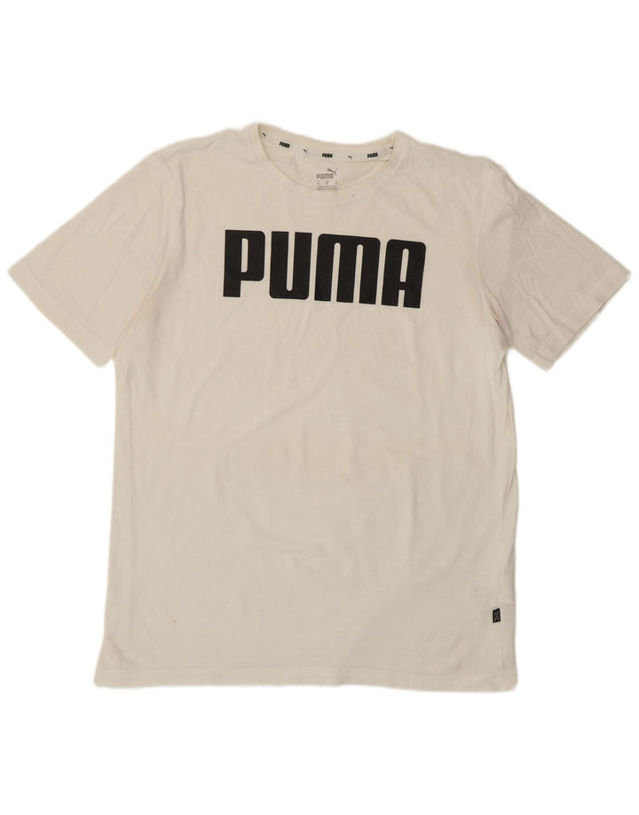 Camiseta masculina gráfica PUMA Top médio algodão branco