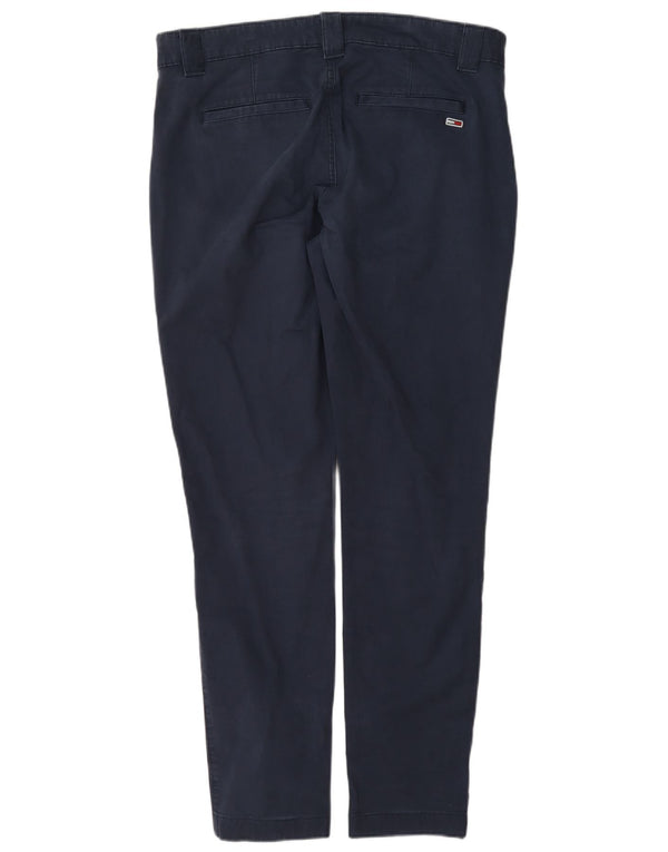 Tommy Hilfiger Mens Slim Chino Calças W34 L32 Azul Marinho Algodão