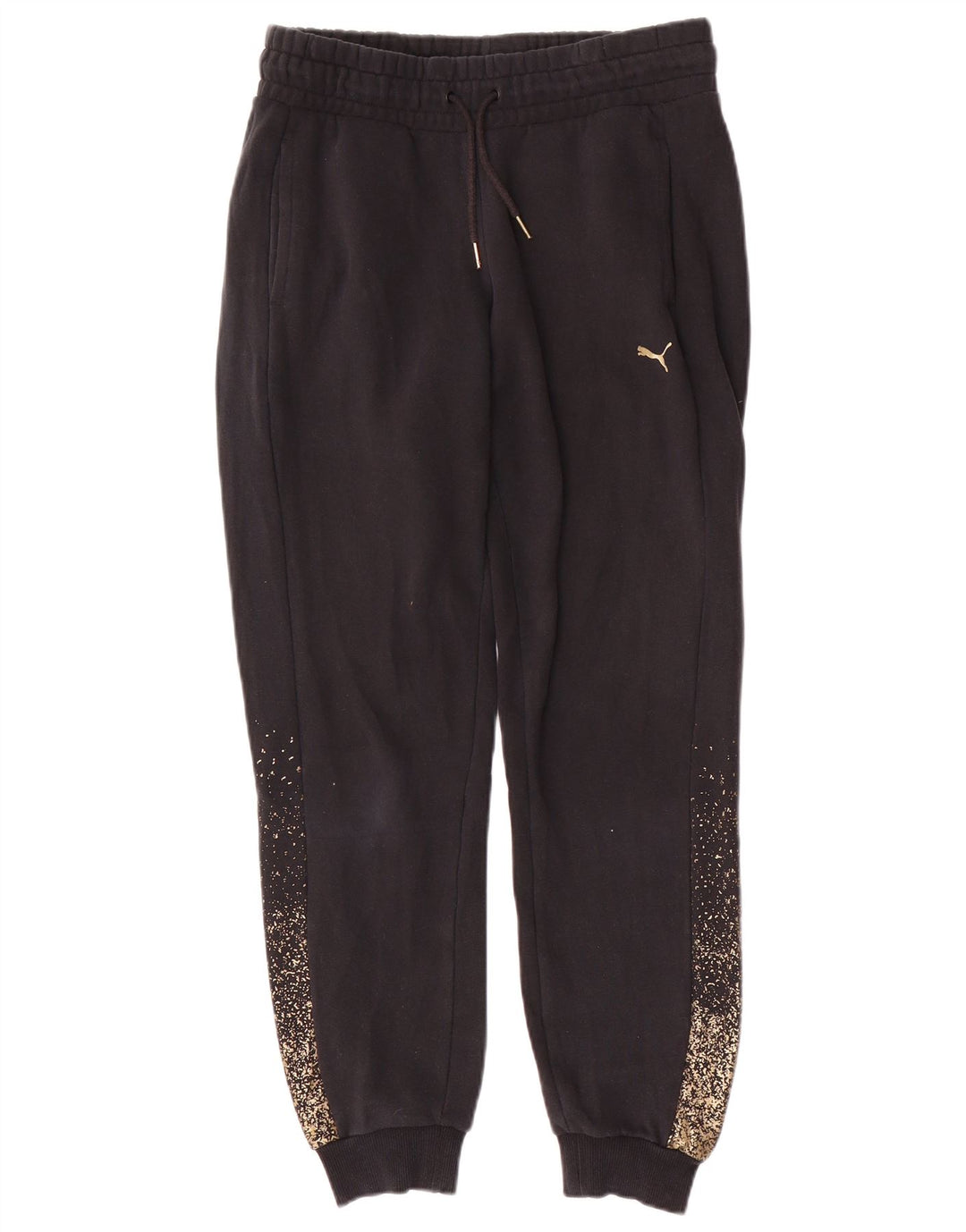 Puma Womens Hooded Full Tracksuit UK 14 Médio Preto Manchado