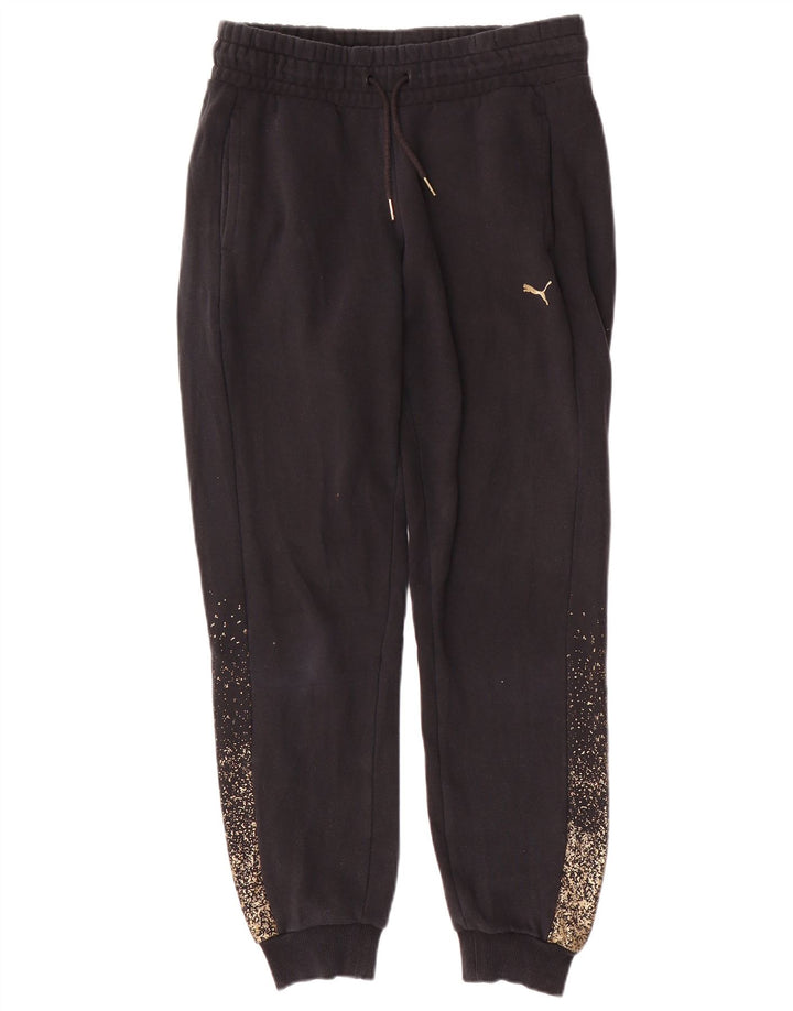 Puma Womens Hooded Full Tracksuit UK 14 Médio Preto Manchado