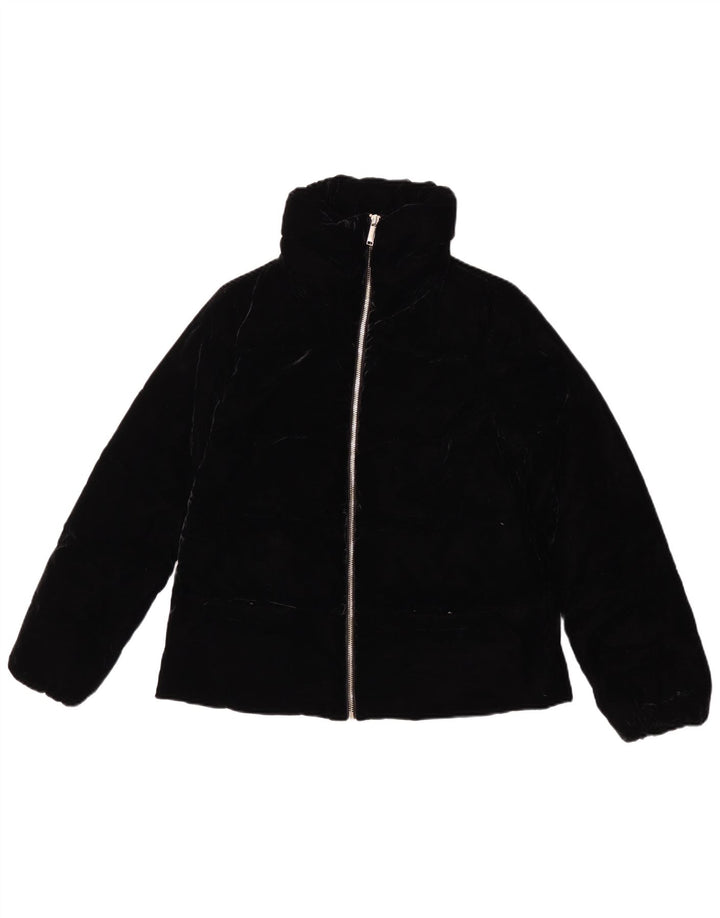 Jaqueta feminina acolchoada de veludo Massimo Dutti UK 14 poliéster preto médio