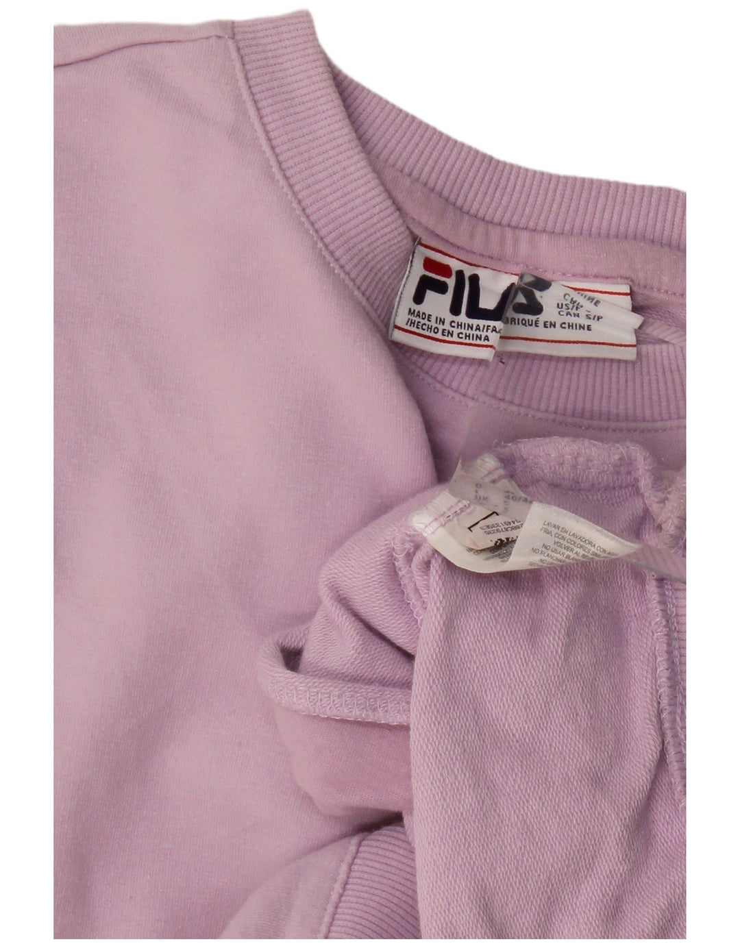 FILA moletom feminino oversized jumper UK 10 pequeno algodão roxo