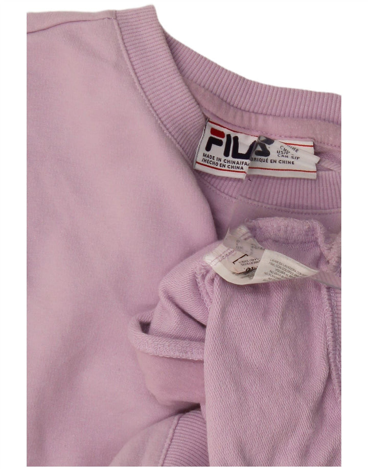 FILA moletom feminino oversized jumper UK 10 pequeno algodão roxo