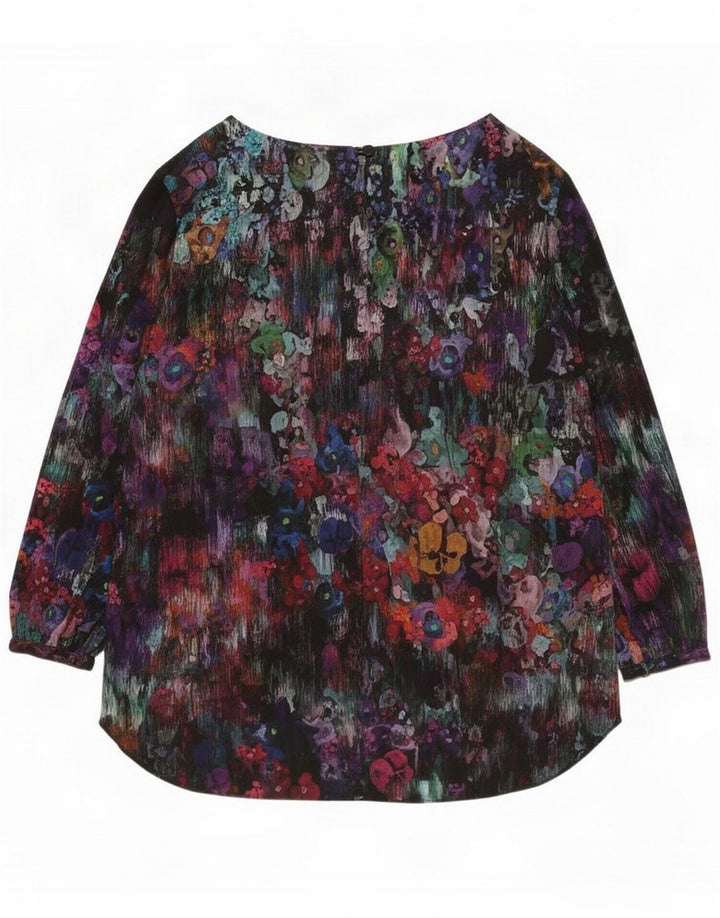 Fenn Wright Manson Blusa feminina Top UK 8 pequeno floral multicolorido