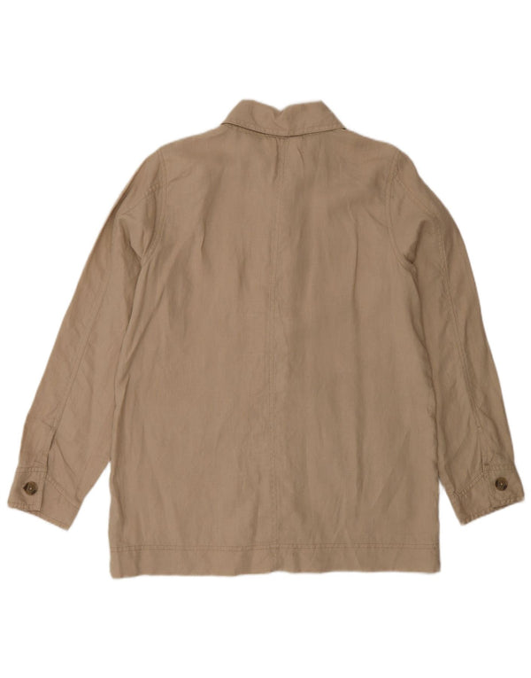 Fat Face Womens Utility Jacket UK 8 Small Beige Linen