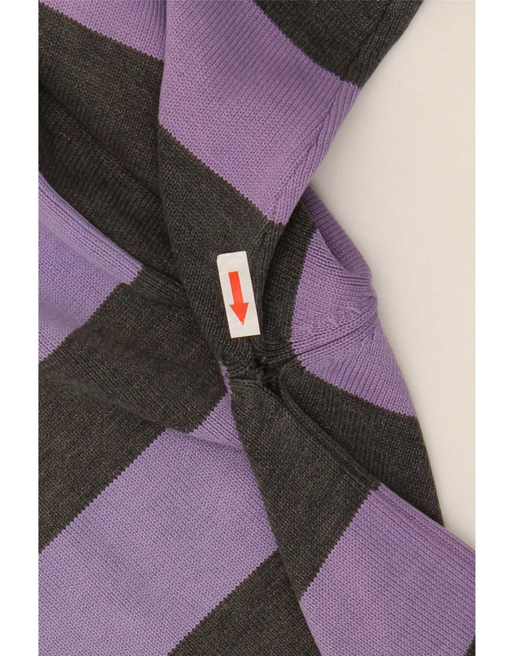 Suéter masculino Jack & Jones com decote em V listrado roxo médio