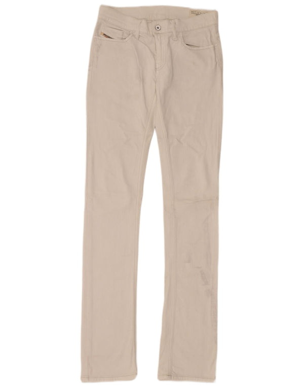 DIESEL Calça jeans feminina Liv Slim Straight W27 L24 algodão branco