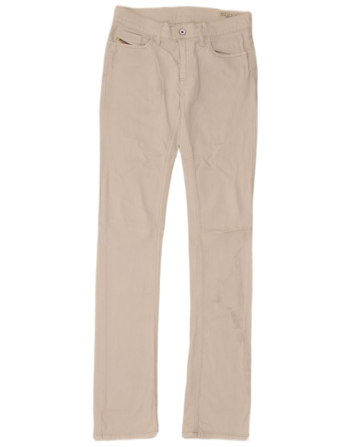 DIESEL Calça jeans feminina Liv Slim Straight W27 L24 algodão branco