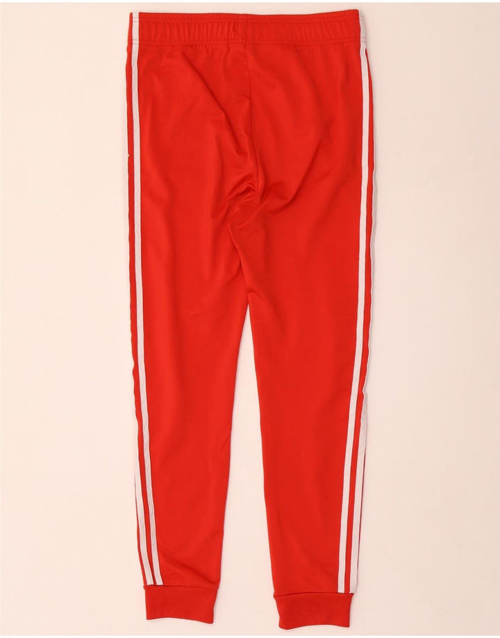 Adidas meninos calças de treino joggers 13-14 anos poliéster vermelho