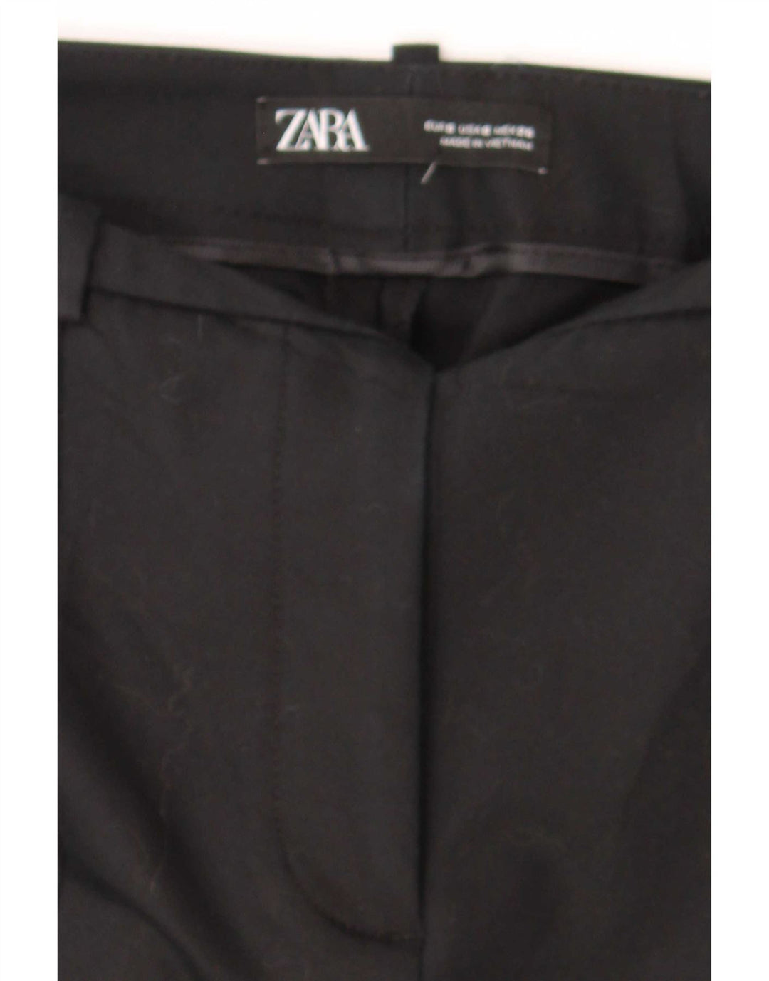 Calça feminina Zara Slim Suit pequena W26 L26 preta
