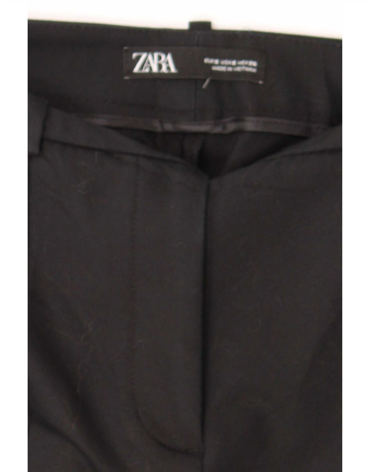 Calça feminina Zara Slim Suit pequena W26 L26 preta