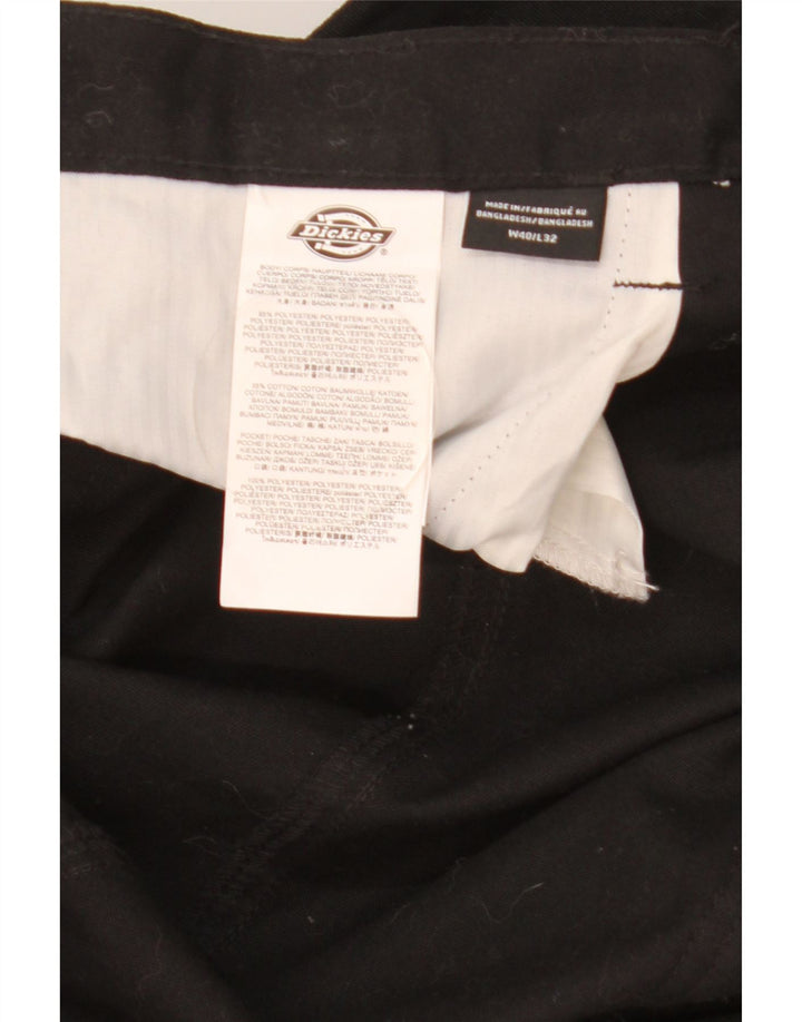 Calças cargo retas masculinas Dickies W40 L32 poliéster preto