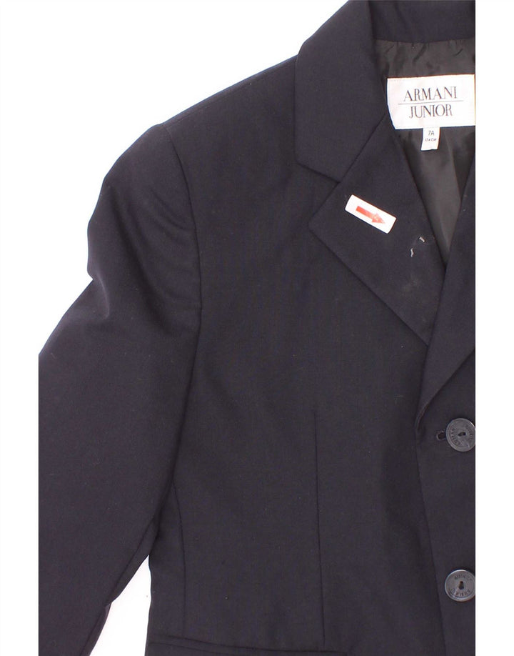 Jaqueta blazer de 3 botões Armani Junior Boys 6-7 anos azul marinho lã