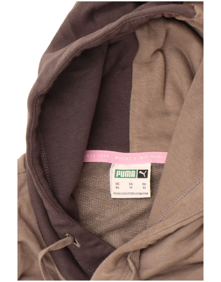 PUMA Mens Hoodie Jumper XS Cinza Colourblock Algodão