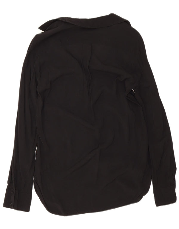 Blusa feminina Zara com ajuste solto Reino Unido 6 XS preto viscose