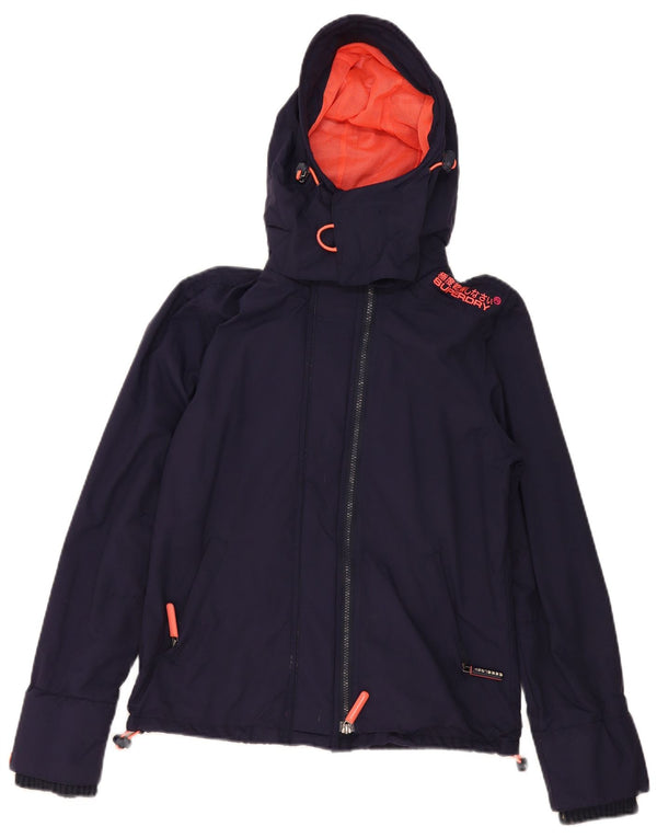 Jaqueta corta-vento feminina Superdry UK 14 azul marinho médio