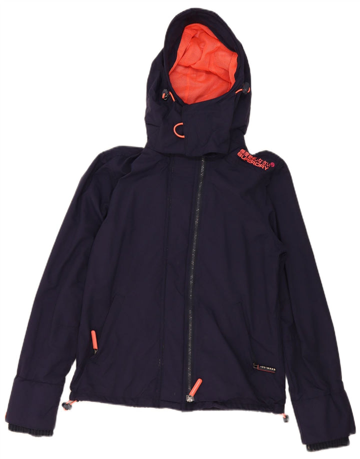 Jaqueta corta-vento feminina Superdry UK 14 azul marinho médio