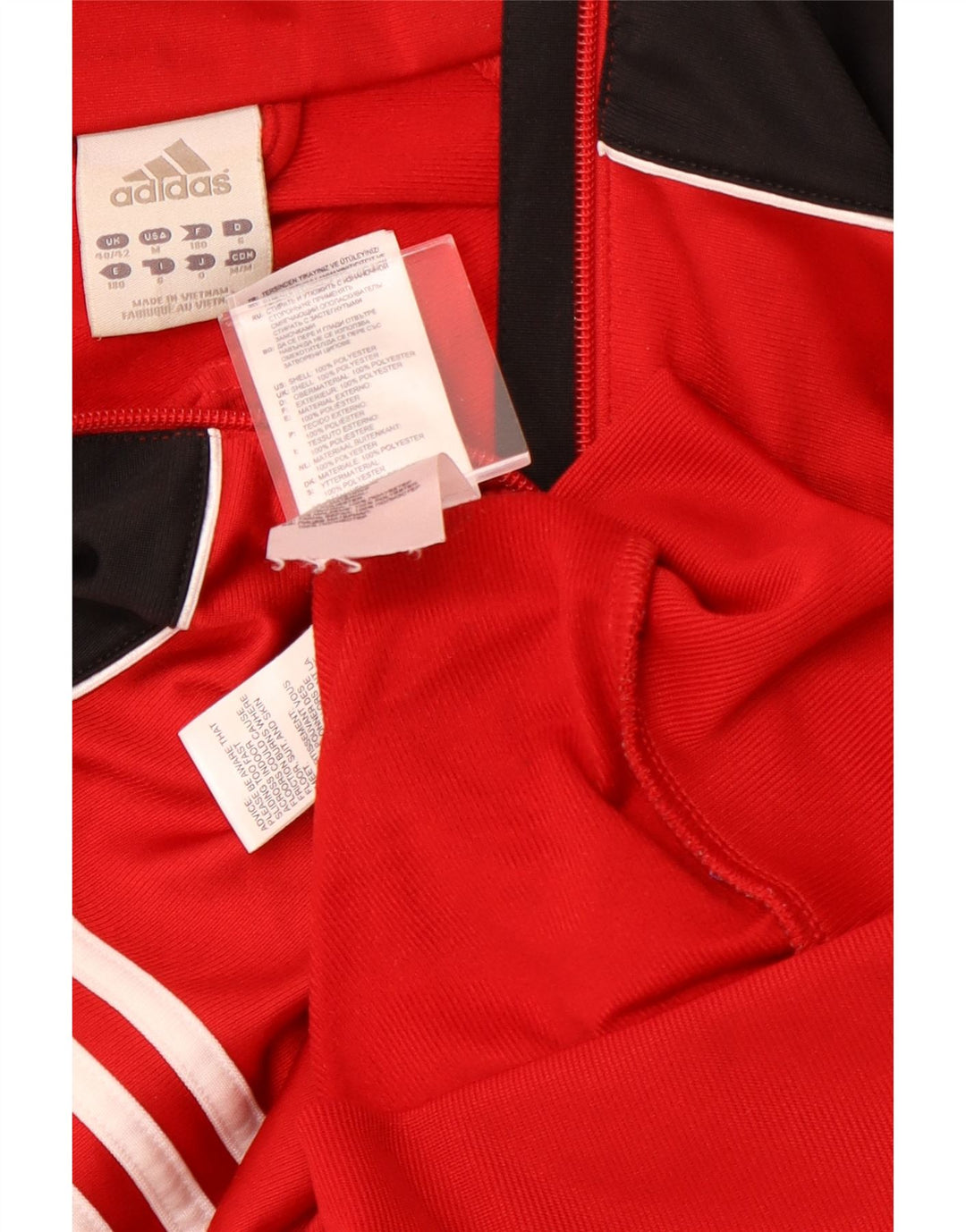 ADIDAS Mens Tracksuit Top Jacket UK 40/42 Medium Red Colourblock Sports