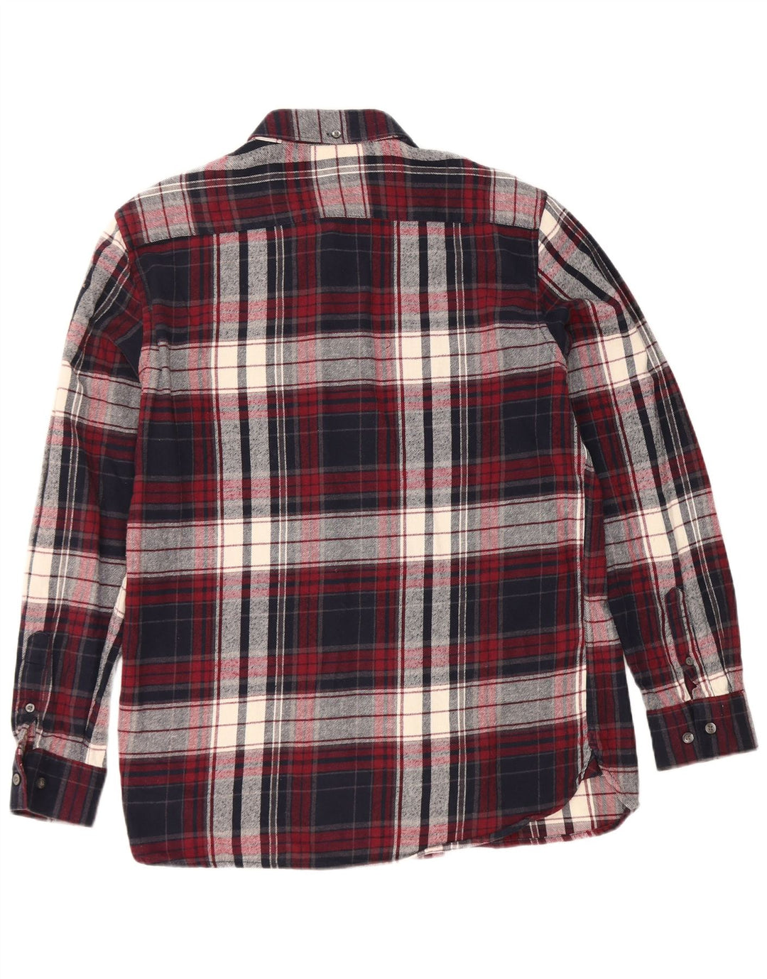 Camisa masculina de flanela French Connection grande algodão xadrez azul marinho