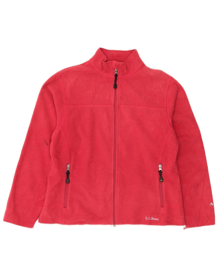 Jaqueta de lã superdimensionada feminina L.L.Bean Reino Unido 10 poliéster vermelho pequeno