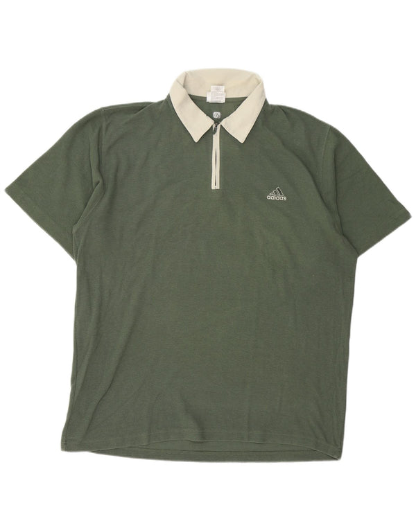 ADIDAS Mens Rugby Polo Shirt UK 48/50 XL Verde Algodão