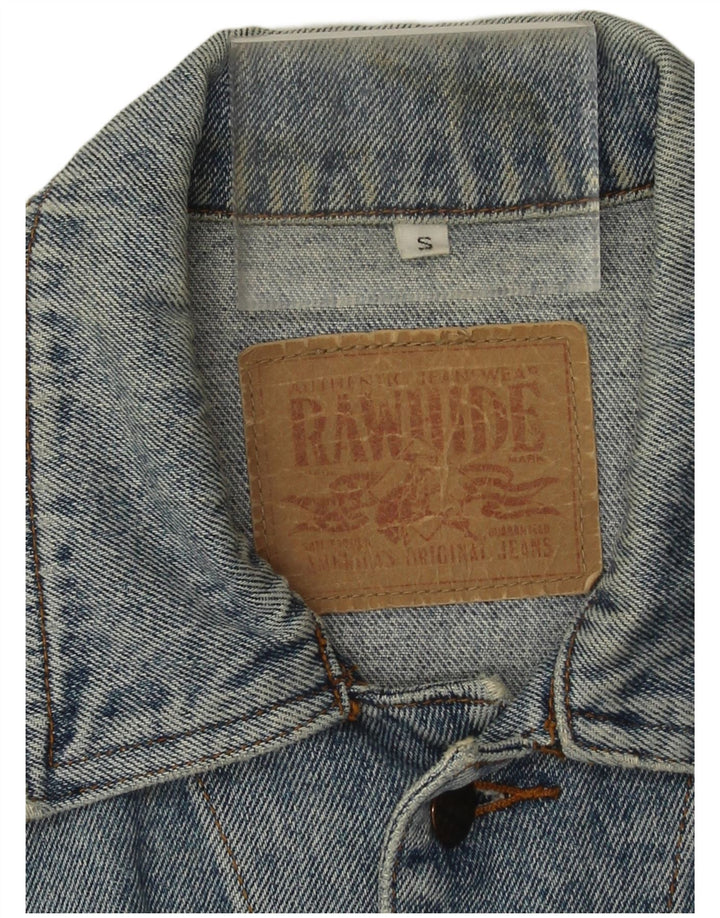 Jaqueta jeans masculina vintage UK 36 pequena azul