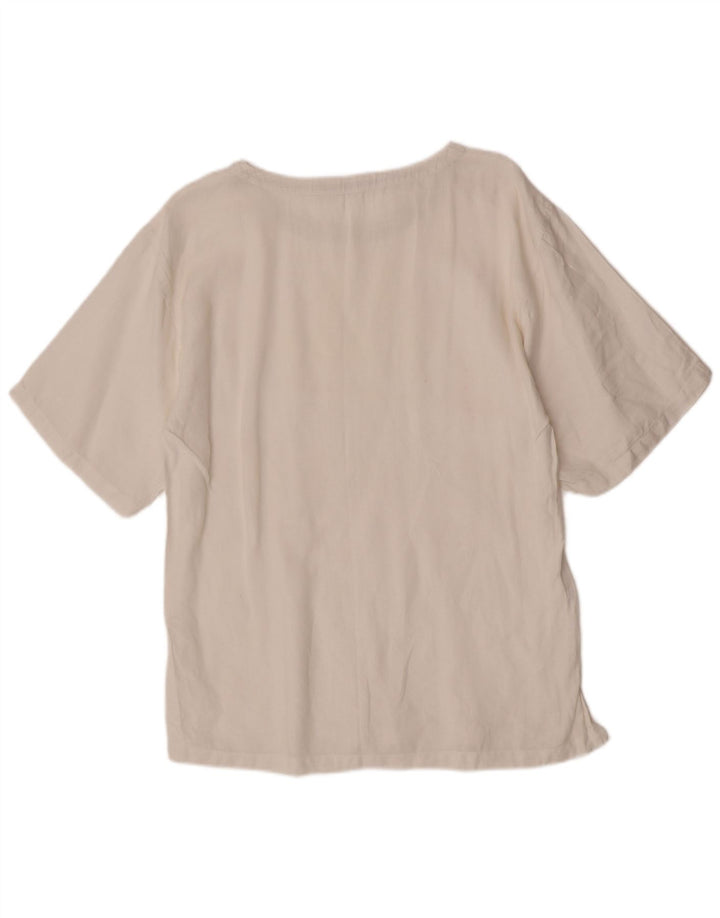 Max Mara Blusa Feminina Top UK 14 Grande Branco