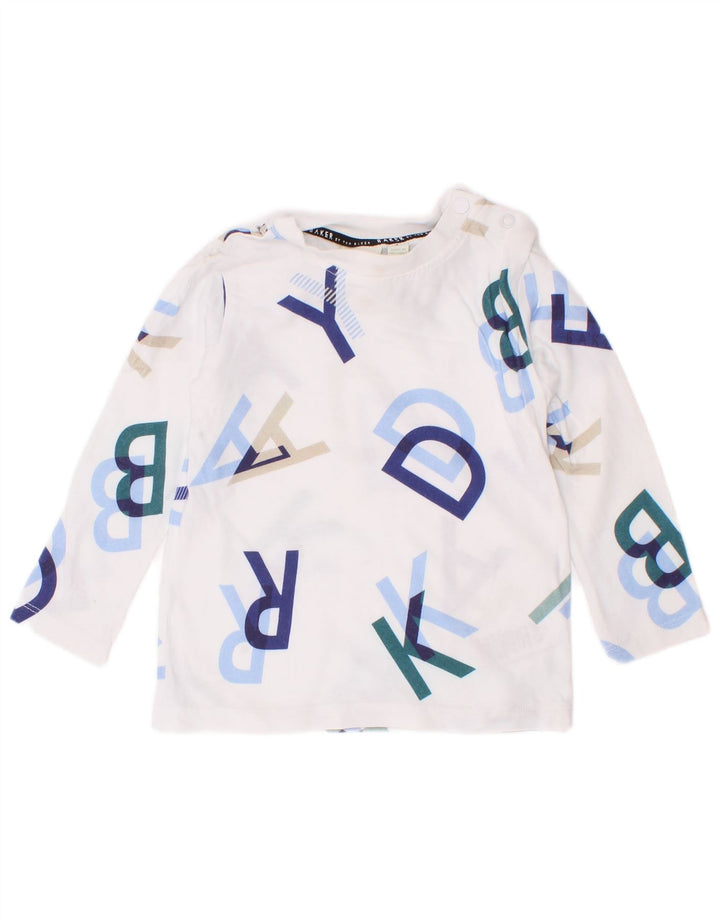 Camiseta gráfica Ted Baker para meninos, manga comprida, 12-18 meses, algodão branco