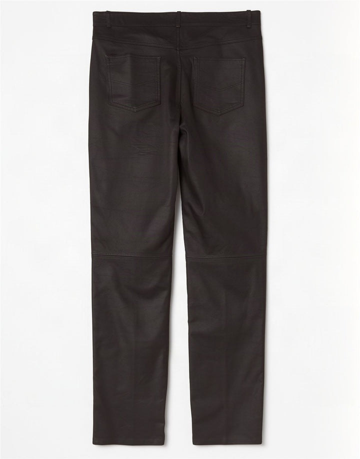 Calça masculina reta de couro Arizona W36 L32 preta