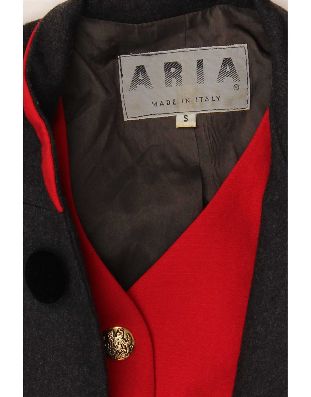 Jaqueta Blazer Feminina Aria Crop Double Breasted Reino Unido 10 Pequena Cinza