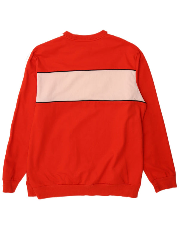 Adidas Mens Graphic Moletom Jumper XL Laranja Colorblock Algodão