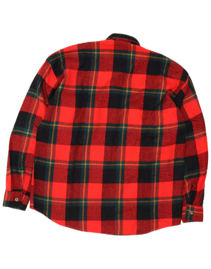 Camisa masculina vintage de flanela XL xadrez vermelho