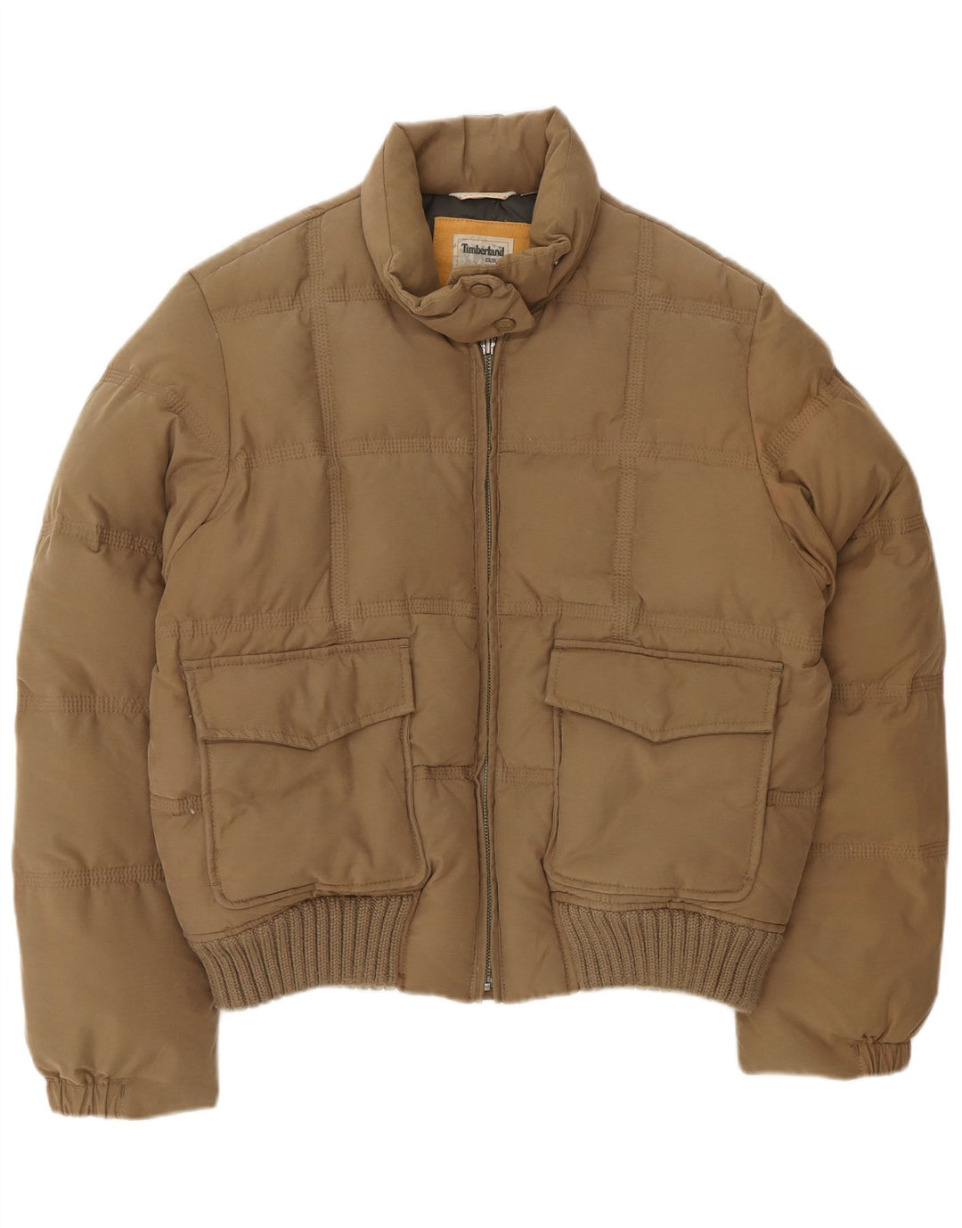 Jaqueta acolchoada feminina Timberland UK 12 algodão marrom médio
