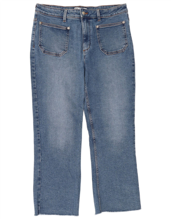 Calça jeans reta feminina Zara EU 42 grande W32 L27 azul